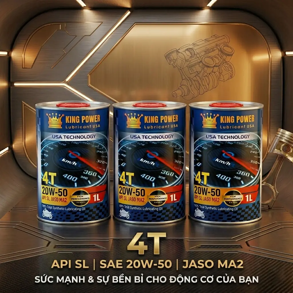 Dầu nhớt xe số King Power 4T SAE 20W-50 API SL JASO MA2 (1L)